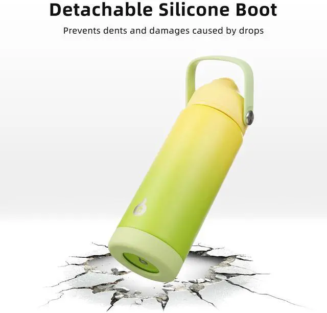 Alt view image 4 of 7 - BJPKPK Insulated Water Bottle with Straw Lid, 18oz Thermos Water Bottles with Soft Nozzle, Flex Handle & Non-slip Boot, BPA Free Leak Proof Stainless Steel Metal Thermos, Tumblers, Cups,Rainbow