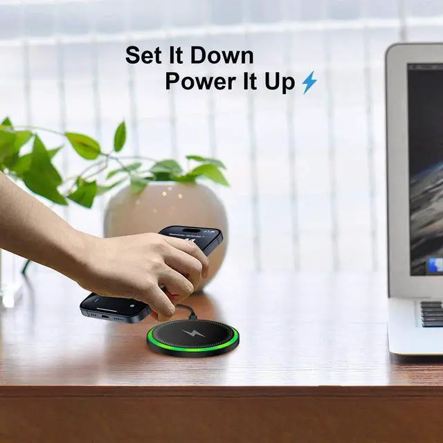 Alt view image 6 of 7 - 15W Wireless Charger Fast Charging for Samsung S25 Ultra Edge S24 FE S23 S22 S21 Z Flip Fold 6 5, Wireless Charger Fast Charge Station Charging Pad + Adapter for Google Pixel 9 Pro XL 9A 8A 7A 8 7 Pro