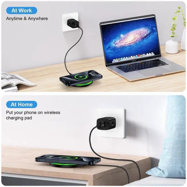 Alt view image 7 of 7 - 15W Wireless Charger Fast Charging for Samsung S25 Ultra Edge S24 FE S23 S22 S21 Z Flip Fold 6 5, Wireless Charger Fast Charge Station Charging Pad + Adapter for Google Pixel 9 Pro XL 9A 8A 7A 8 7 Pro
