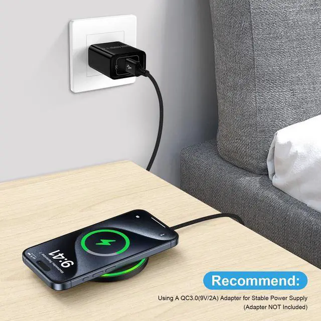 Alt view image 2 of 7 - Google Pixel 9A Wireless Fast Charger Pad for Pixel 9 8 7 Pro XL Fold 8A,15W Samsung Wireless Charging Pad Station for Galaxy S25 S24 Ultra S24+ S23 S22 S21 S20 S10 Ultra Z Fold Flip 6 5 4