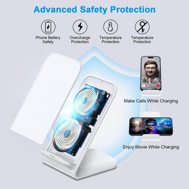 Alt view image 4 of 7 - Pixel Fast Wireless Charger, 15W Wireless Charging Stand for Google Pixel 9a 9 Pro XL 8a 8 Pro 7a 7 Pro 6 Pro, Android Phone Wireless Charger Stand for Samsung Galaxy S25 Ultra S24 S23, iPhone 16 15