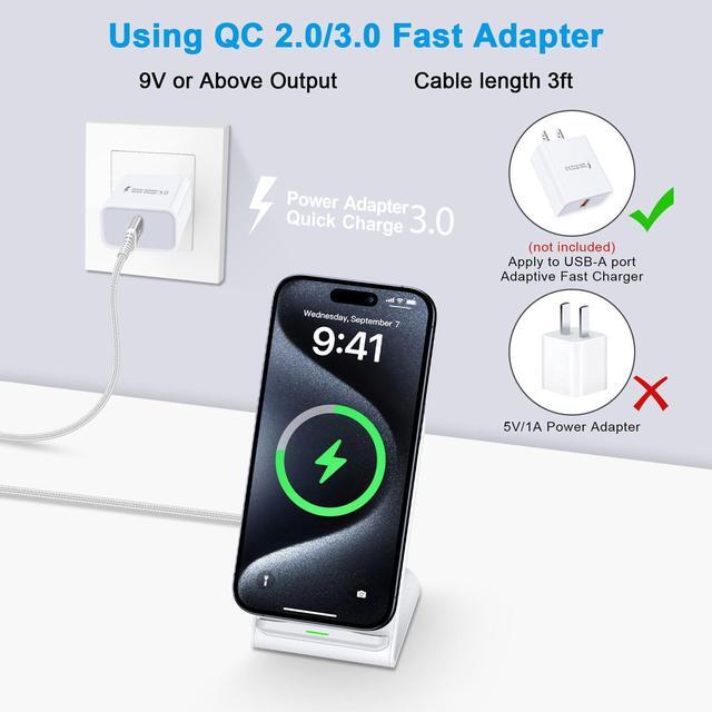 Alt view image 7 of 7 - Pixel Fast Wireless Charger, 15W Wireless Charging Stand for Google Pixel 9a 9 Pro XL 8a 8 Pro 7a 7 Pro 6 Pro, Android Phone Wireless Charger Stand for Samsung Galaxy S25 Ultra S24 S23, iPhone 16 15
