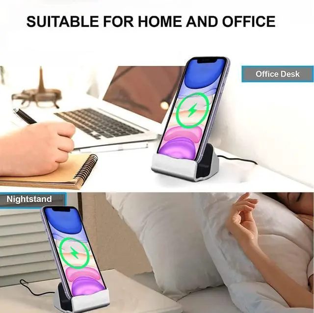 Alt view image 7 of 7 - Charging Dock Stand for iPhone 15/ Pro, USB C to USB Fast Charging Station, Compatible with iPhone 15 Pro Max Plus, Samsung Galaxy S8, Note8, LG G5 G6 V20, HTC 10, Google Pixel