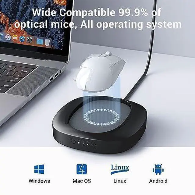 Alt view image 3 of 7 - MEKASS Mouse-Mover-with-Adjustable-Interval-Timerand Ultra-Silent Motor, Automatic Mouse Jiggler Simulates Real Mouse Movement, No Need Software, Keeping PC Awake(Blue and Grey)