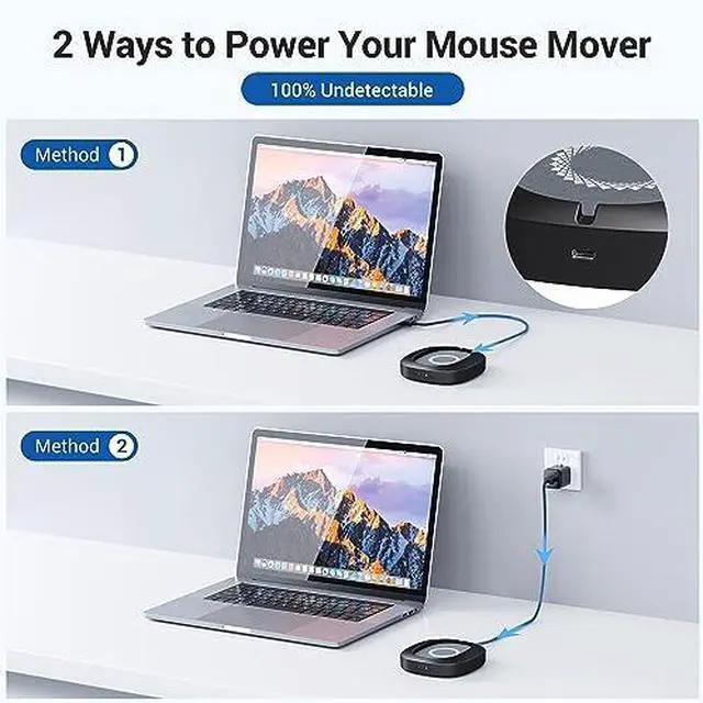 Alt view image 4 of 7 - MEKASS Mouse-Mover-with-Adjustable-Interval-Timerand Ultra-Silent Motor, Automatic Mouse Jiggler Simulates Real Mouse Movement, No Need Software, Keeping PC Awake(Blue and Grey)