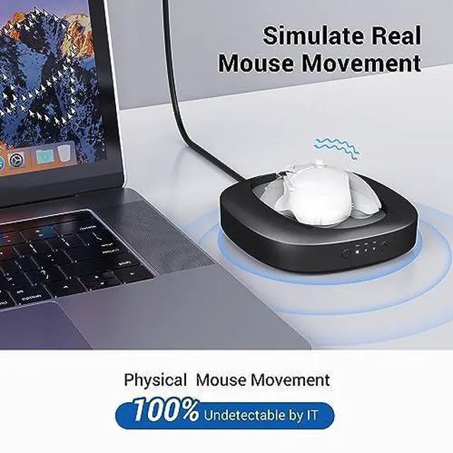 Alt view image 5 of 7 - MEKASS Mouse-Mover-with-Adjustable-Interval-Timerand Ultra-Silent Motor, Automatic Mouse Jiggler Simulates Real Mouse Movement, No Need Software, Keeping PC Awake(Blue and Grey)