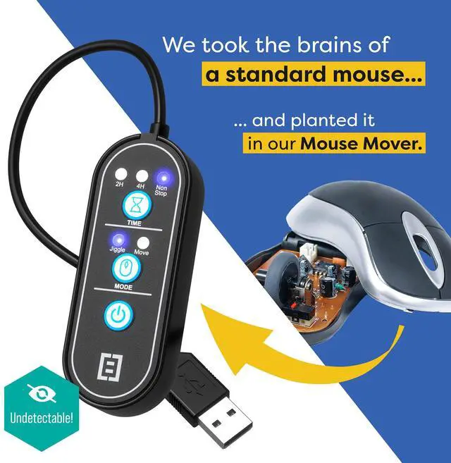 Alt view image 2 of 5 - TECH8 USA, 2-in-1 Mouse Mover and Jiggler in 1, Keeps PC Active, Status Green, Undetectable, Timer Function, Dual Mode, American Company