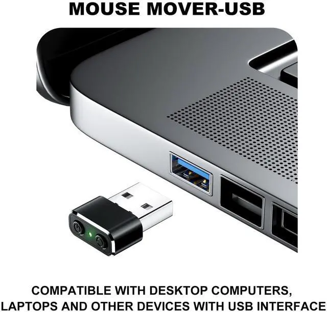 Alt view image 3 of 7 - Mouse Jiggler Compatible with USB Interface Devices, Undetectable Mini 2.4Ghz Mouse Mover with Switch/Shaker Buttons,With 3 jitter modes, no drivers required, plug and play to keep PC/laptop awake