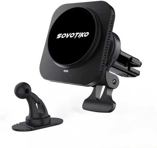 Main image of 15W Sovotiko Magsafe Car Mount Charger, Magnetic Phone Holder for Car, Air Vent/Dashboard Wireless Charger for iPhone 16 15 14 13 12 Pro Max, Samsung Galaxy S25 Ultra S24 S23+, etc. Fast Charging
