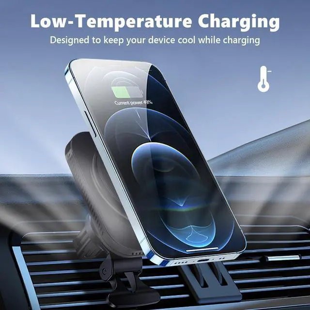 Alt view image 6 of 6 - 15W Sovotiko Magsafe Car Mount Charger, Magnetic Phone Holder for Car, Air Vent/Dashboard Wireless Charger for iPhone 16 15 14 13 12 Pro Max, Samsung Galaxy S25 Ultra S24 S23+, etc. Fast Charging