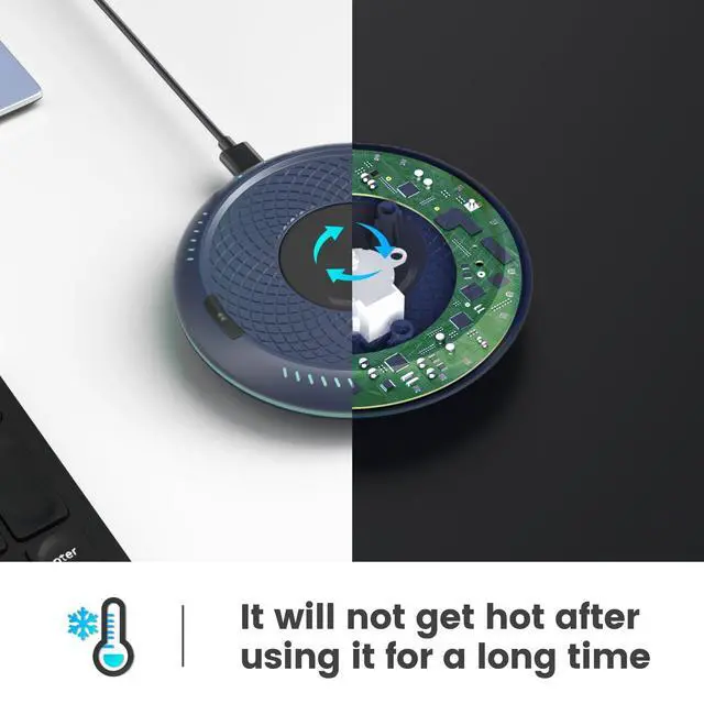Alt view image 6 of 7 - Cloudeck Mouse Mover Undetectable Mouse Jiggler with ON/Off Switch,Turn & Stop, 2 Speed Modes with Memory Function, Random Move Mechanical Turntable Pad for Wired & Wireless Mouse