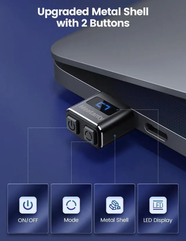 Alt view image 2 of 7 - Meatanty Metal Tiny Mouse Jiggler, USB Mouse Mover Undetectable, Automatic Wiggler with Screen, 3 Modes Mouse Moving Device, Giggler Shaker Juggler Keep Computer Laptop Awake Office Remote Work-Purple