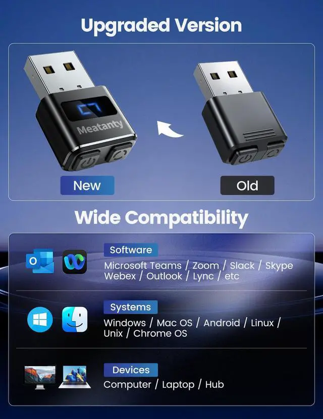Alt view image 6 of 7 - Meatanty Metal Tiny Mouse Jiggler, USB Mouse Mover Undetectable, Automatic Wiggler with Screen, 3 Modes Mouse Moving Device, Giggler Shaker Juggler Keep Computer Laptop Awake Office Remote Work-Purple