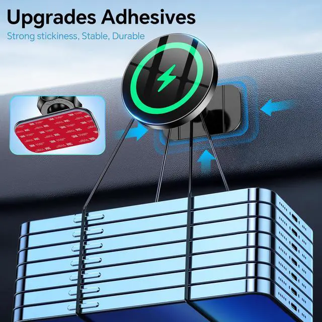 Alt view image 6 of 7 - Coolpow for Magsafe Car Mount Charger100% Stable 15W Magsafe Car Charger, Car Phone Holder Charger Mag Safe car Accessories for Women Men Magnetic Wireless Car Charger iPhone 16 Pro Max 15 14 13 12