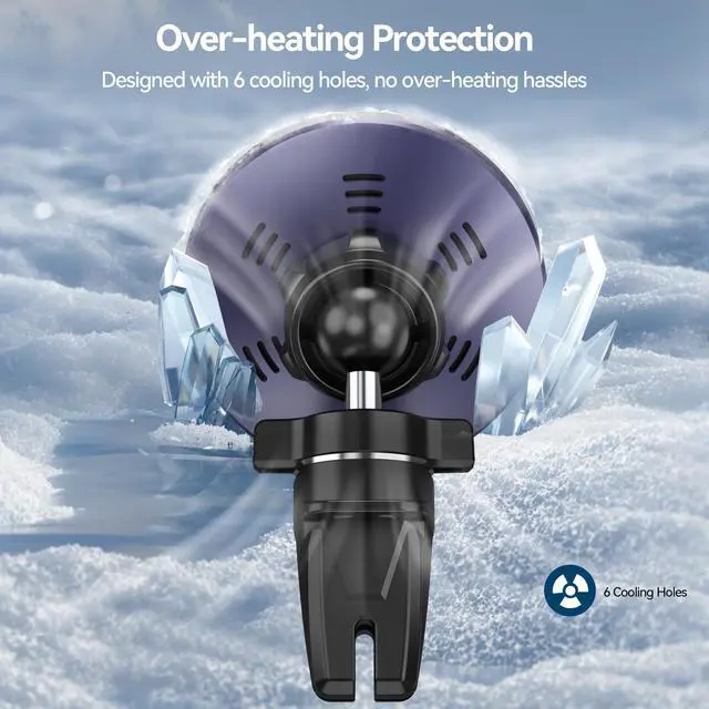 Alt view image 6 of 7 - Lecork for Magsafe Car Mount Charger, 15W Magnetic Wireless Car Charger for iPhone, Magsafe Air Vent Car Holder Charger for iPhone 16 Pro Max/16/15/14 13 12, Samsung S25/S25+/Ultra, RGB LED Design