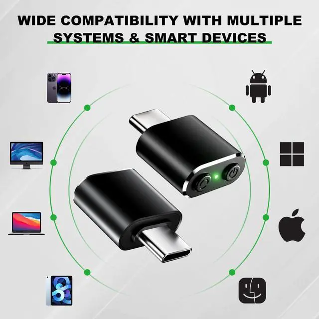 Alt view image 5 of 7 - Mouse Jiggler Compatible with Type C Interface Devices,Undetectable Mini USB-C Mouse Mover with Switch/Shaker Buttons,With 3 jitter modes,Driver-free,plug&play to keep PC/laptop/phone/tablet awake