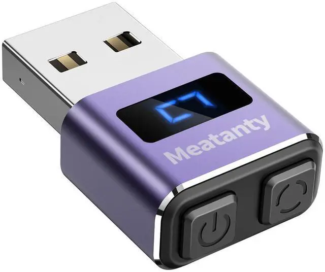 Main image of Meatanty Metal Tiny Mouse Jiggler, USB Mouse Mover Undetectable, Automatic Wiggler with Screen, 3 Modes Mouse Moving Device, Giggler Shaker Juggler Keep Computer Laptop Awake Office Remote Work-Purple