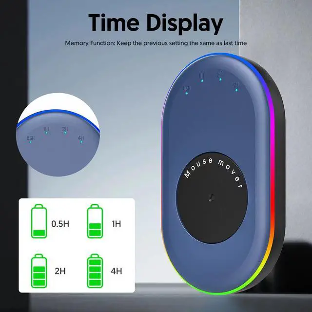 Alt view image 6 of 6 - Ultra Slim Mouse Mover with Adjustable Interval Timer, Undetectable & Noiseless Jiggler Simulates Realistic Movement, Driver-Free Shaker for Keeping The PC Active and Secure.