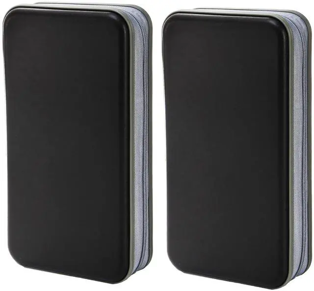 Main image of Frcctre 2 Pack 96 Capacity CD Case, Portable Wallet CD Storage Binder DVD Storage Cases Holder, Hard Shell CD DVD Blu-ray Media Disc Storage Case Holder Organizer for Car Home Office Travel, Black