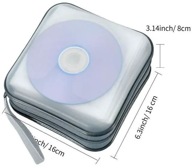 Alt view image 5 of 7 - Jalisiol CD Case, CD/DVD Case Wallet 40 Capacity Protective CD VCD Case Storage Organizer Binder Booklet Album Wallet for Home Car (White)