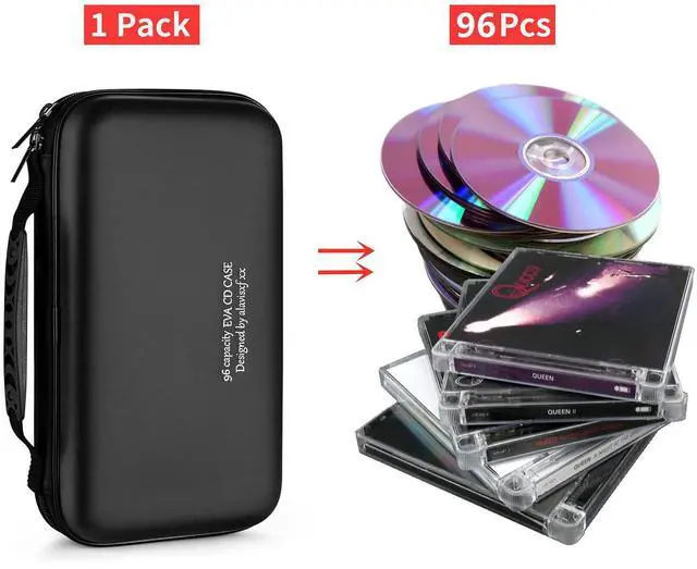 Alt view image 2 of 6 - LIOVODE DVD Case, 96 Capacity EVA CD Case Holder Storage Organizer Portable Protective DVD Wallet Holder for Car (96 Capacity, Black96)