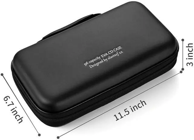 Alt view image 6 of 6 - LIOVODE DVD Case, 96 Capacity EVA CD Case Holder Storage Organizer Portable Protective DVD Wallet Holder for Car (96 Capacity, Black96)