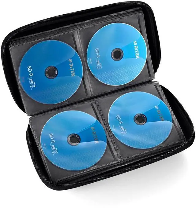 Alt view image 4 of 6 - LIOVODE DVD Case, 96 Capacity EVA CD Case Holder Storage Organizer Portable Protective DVD Wallet Holder for Car (96 Capacity, Black96)