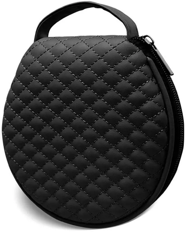 Main image of HAPLIVES Portable CD Case,20 Capacity Round CD Holder Microfiber Leather DVD Storage Bag CD Wallet Holder Organizer DVD Pouch with Zipper for Car Office Living Room Home Travel(Black)