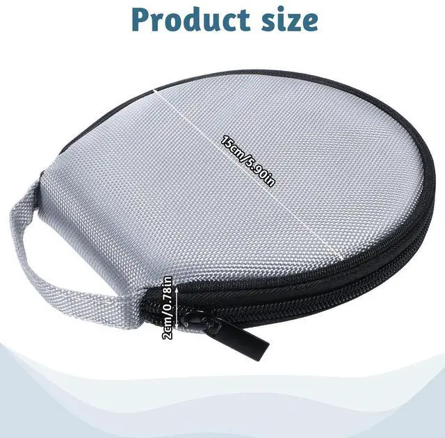 Alt view image 2 of 7 - Xthrotsenk Oxford CD Case 20 Capacity Grey Portable Wallet Disc Storage Binder Round DVD Storage Holder Dividers Folder for Car, Home, Travel Carrying Organizer