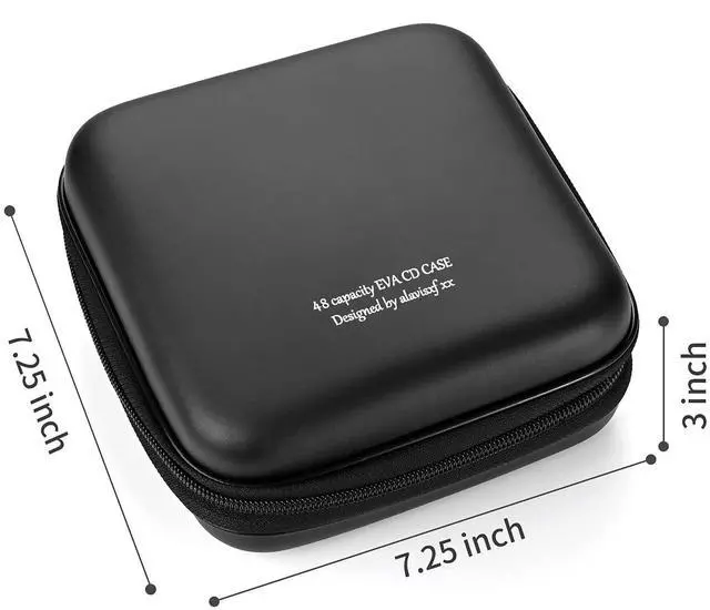 Alt view image 7 of 7 - LIOVODE DVD Case, 48 Capacity EVA CD Case Holder Storage Organizer Portable Protective DVD Wallet Holder for Car (48 Capacity, Black48)