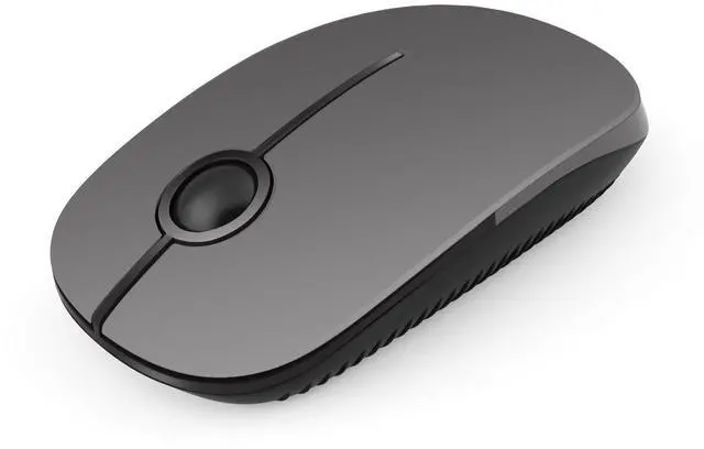 Main image of Unipows Wireless Mouse - 2.4G Slim Portable Computer Mouse with Nano Receiver, Less Noise Mobile Optical Mice for Notebook, PC, Laptop, Computer, Mac (Black and Grey)