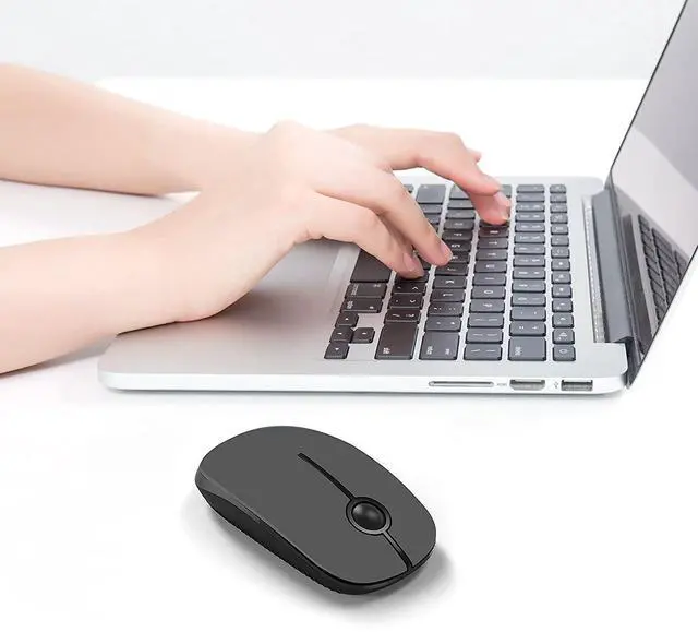 Alt view image 6 of 6 - Unipows Wireless Mouse - 2.4G Slim Portable Computer Mouse with Nano Receiver, Less Noise Mobile Optical Mice for Notebook, PC, Laptop, Computer, Mac (Black and Grey)