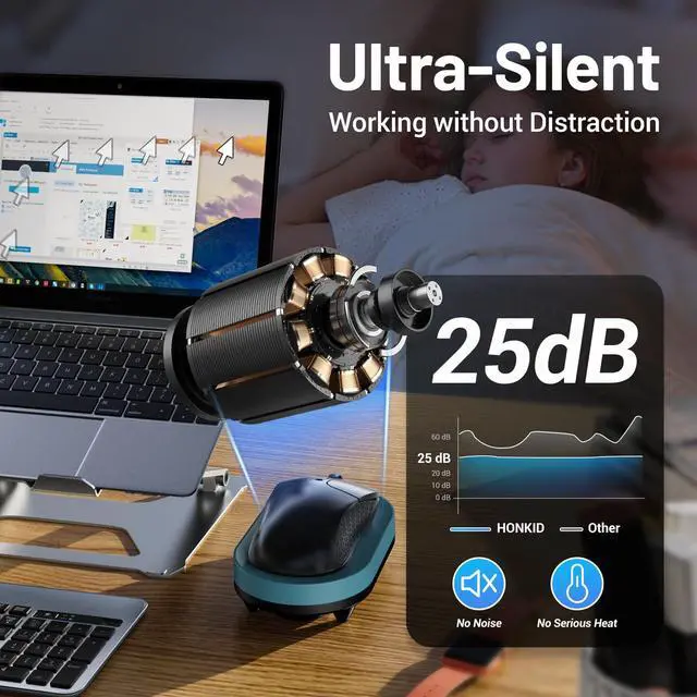 Alt view image 2 of 7 - HONKID Undetectable Mouse Mover Jiggler with ON/Off Switch and USB Port Drive-Free,Simulate Physical Automatically Mouse Movement,Prevent Computer Laptop Inactive/Lockdown(Light Blue)