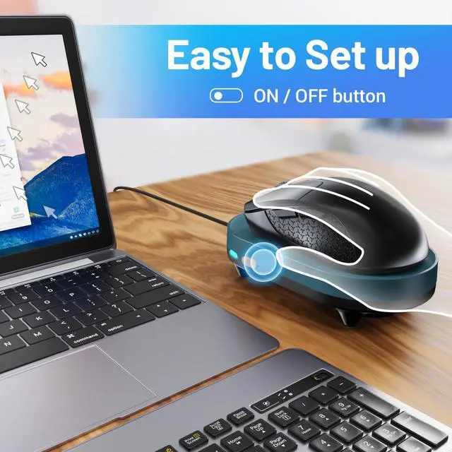 Alt view image 3 of 7 - HONKID Undetectable Mouse Mover Jiggler with ON/Off Switch and USB Port Drive-Free,Simulate Physical Automatically Mouse Movement,Prevent Computer Laptop Inactive/Lockdown(Light Blue)