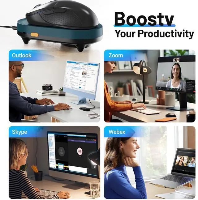 Alt view image 7 of 7 - HONKID Undetectable Mouse Mover Jiggler with ON/Off Switch and USB Port Drive-Free,Simulate Physical Automatically Mouse Movement,Prevent Computer Laptop Inactive/Lockdown(Light Blue)