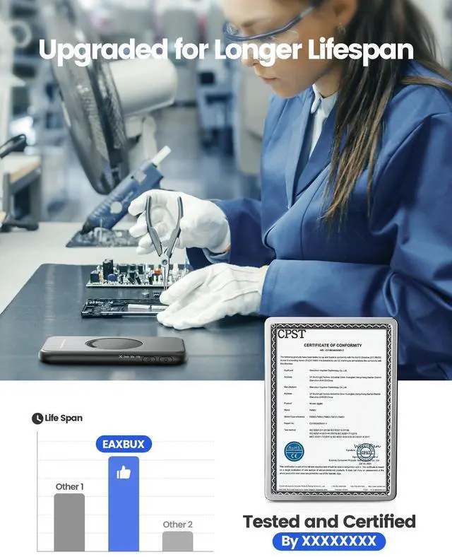 Alt view image 3 of 7 - EAXBUX Ultra-Slim Mouse Jiggler,100% Undetectable Mouse Mover Jiggler Device Shaker with Adjustable Spinning Time,Random Movement,Gifts for Keeping PC/Laptop Active & Secure to Improve Work Efficiency