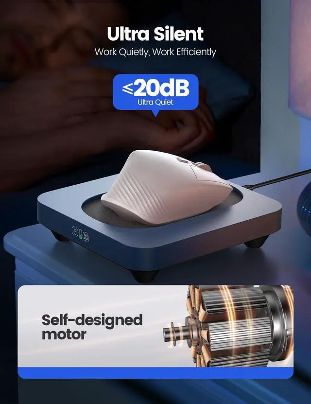 Alt view image 3 of 7 - EAXBUX Undetectable Mouse jiggler,Mouse Mover Wiggler Shaker Device with Enlarged Turntable Adjustable Interval,LED Display Moves Randomly,for Gift Keeps PC/Laptap Active to Improve Office Efficiency