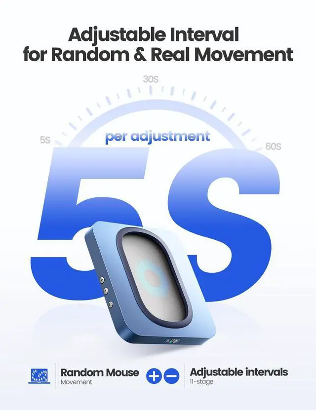 Alt view image 6 of 7 - EAXBUX Undetectable Mouse jiggler,Mouse Mover Wiggler Shaker Device with Enlarged Turntable Adjustable Interval,LED Display Moves Randomly,for Gift Keeps PC/Laptap Active to Improve Office Efficiency