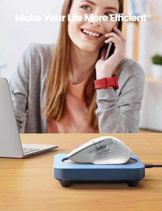 Alt view image 7 of 7 - EAXBUX Undetectable Mouse jiggler,Mouse Mover Wiggler Shaker Device with Enlarged Turntable Adjustable Interval,LED Display Moves Randomly,for Gift Keeps PC/Laptap Active to Improve Office Efficiency