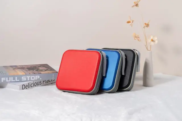 Alt view image 7 of 7 - Home Wing Hard Plastic CD/DVD Binder, Portable Storage wallet 30-capacity, Red