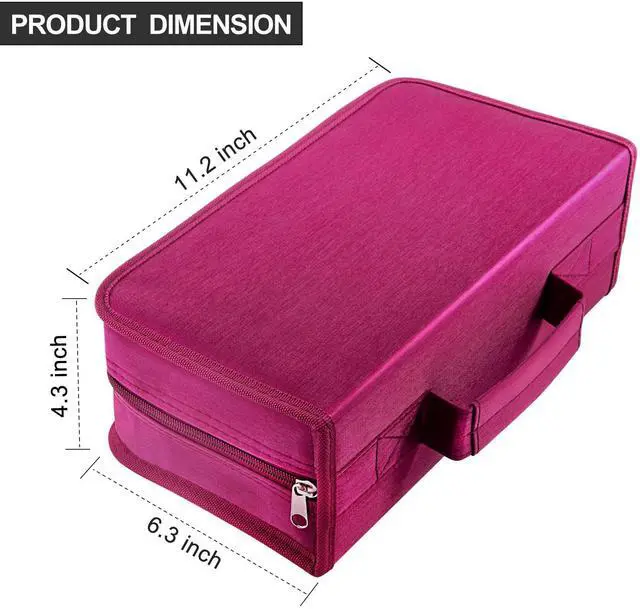 Alt view image 2 of 6 - Siveit CD/DVD Storage Holder - 128 Capacity Organizer, Portable CD Wallet for Home & Travel (Black, Rose)