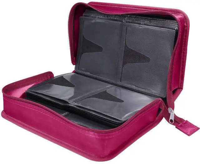 Alt view image 6 of 6 - Siveit CD/DVD Storage Holder - 128 Capacity Organizer, Portable CD Wallet for Home & Travel (Black, Rose)