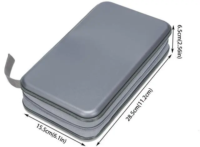 Alt view image 3 of 4 - 96 Capacity CD/DVD Case Storage Holder Binder Organizer Portable Zipper Hard Plastic CD/DVD Cases Organizer Wallet Book for Car Home Office Travel(Grey)