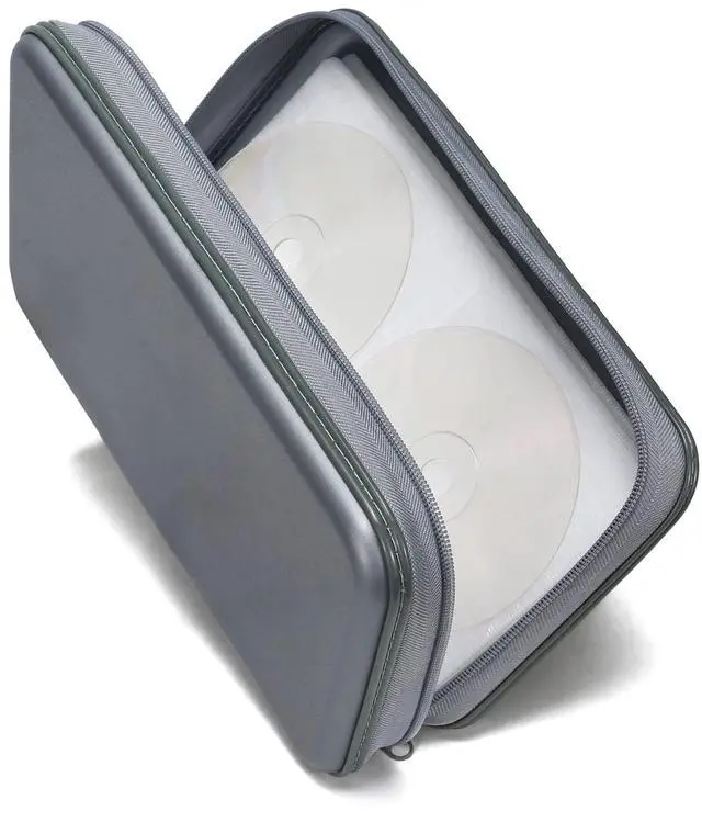 Alt view image 4 of 4 - 96 Capacity CD/DVD Case Storage Holder Binder Organizer Portable Zipper Hard Plastic CD/DVD Cases Organizer Wallet Book for Car Home Office Travel(Grey)