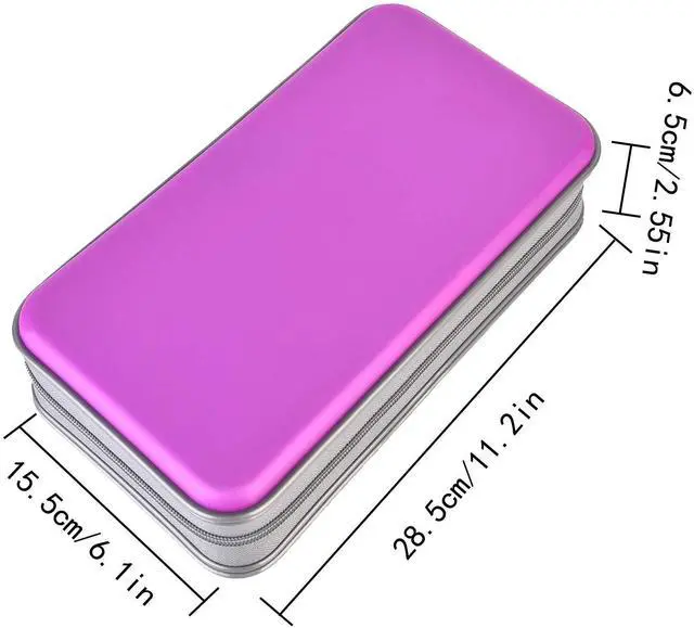 Alt view image 4 of 6 - UENTIP 96 Capacity CD Case,Portable DVD Hard Plastic Case Holder CD Organizer Wallet Protective DVD Storage (96, purple)