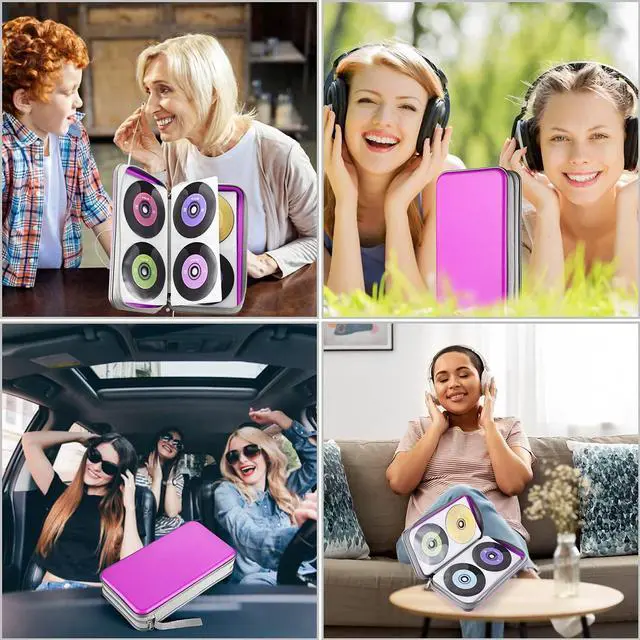 Alt view image 5 of 6 - UENTIP 96 Capacity CD Case,Portable DVD Hard Plastic Case Holder CD Organizer Wallet Protective DVD Storage (96, purple)