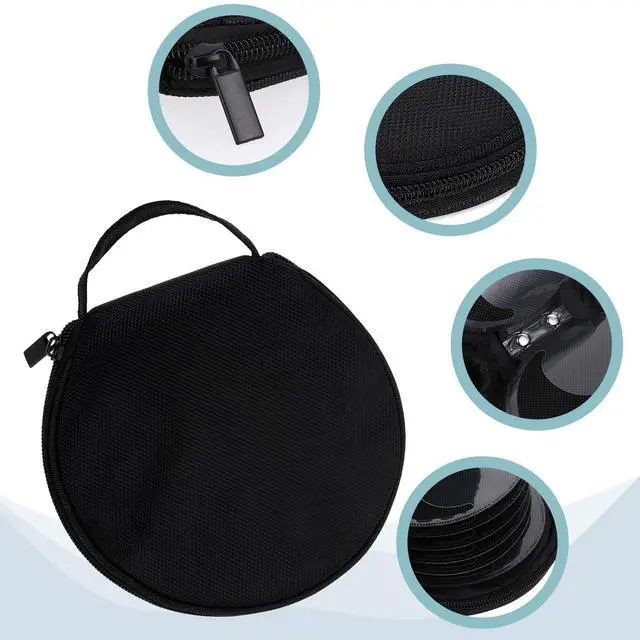 Alt view image 4 of 7 - Oxford CD Case DVD Storage Holder Disc Storage Binder 20 Capacity Black Portable Wallet Round Dividers Folder for Car, Home, Travel Carrying Organizer