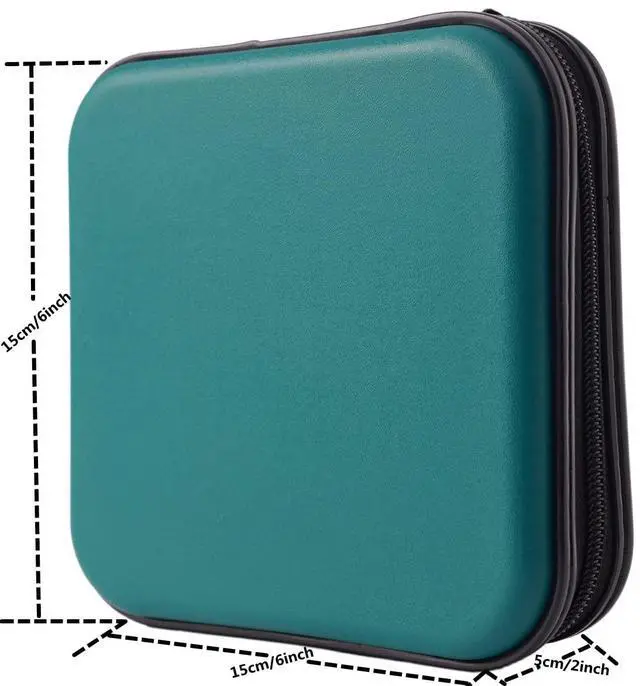 Alt view image 2 of 7 - CD DVD Wallet, 32 Capacity Heavy Duty, DVD CD Case Holder for Car,Portable DVD/VCD Storage Disk, Hard Shell Sturdy case, Car CD Disk Holder,Booklet, Blu-ray Wallet (32 Capacity,Darkgreen)