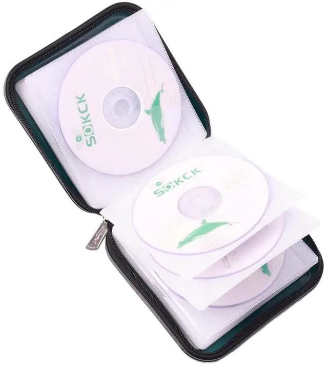 Alt view image 3 of 7 - CD DVD Wallet, 32 Capacity Heavy Duty, DVD CD Case Holder for Car,Portable DVD/VCD Storage Disk, Hard Shell Sturdy case, Car CD Disk Holder,Booklet, Blu-ray Wallet (32 Capacity,Darkgreen)