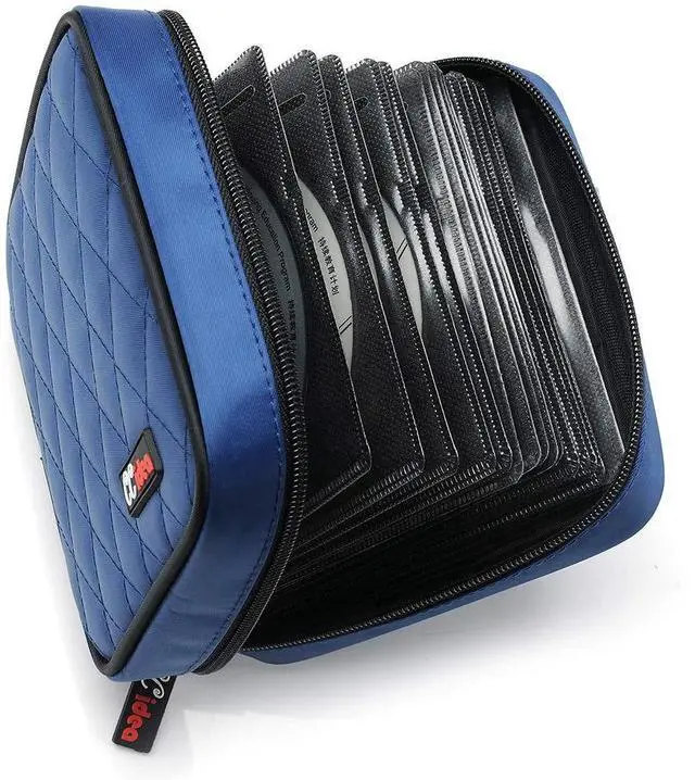 Alt view image 3 of 7 - CCidea 40 Capacity CD/DVD Case Holder Portable Disc Wallet Storage Binder Nylon Cd Bag (Blue)